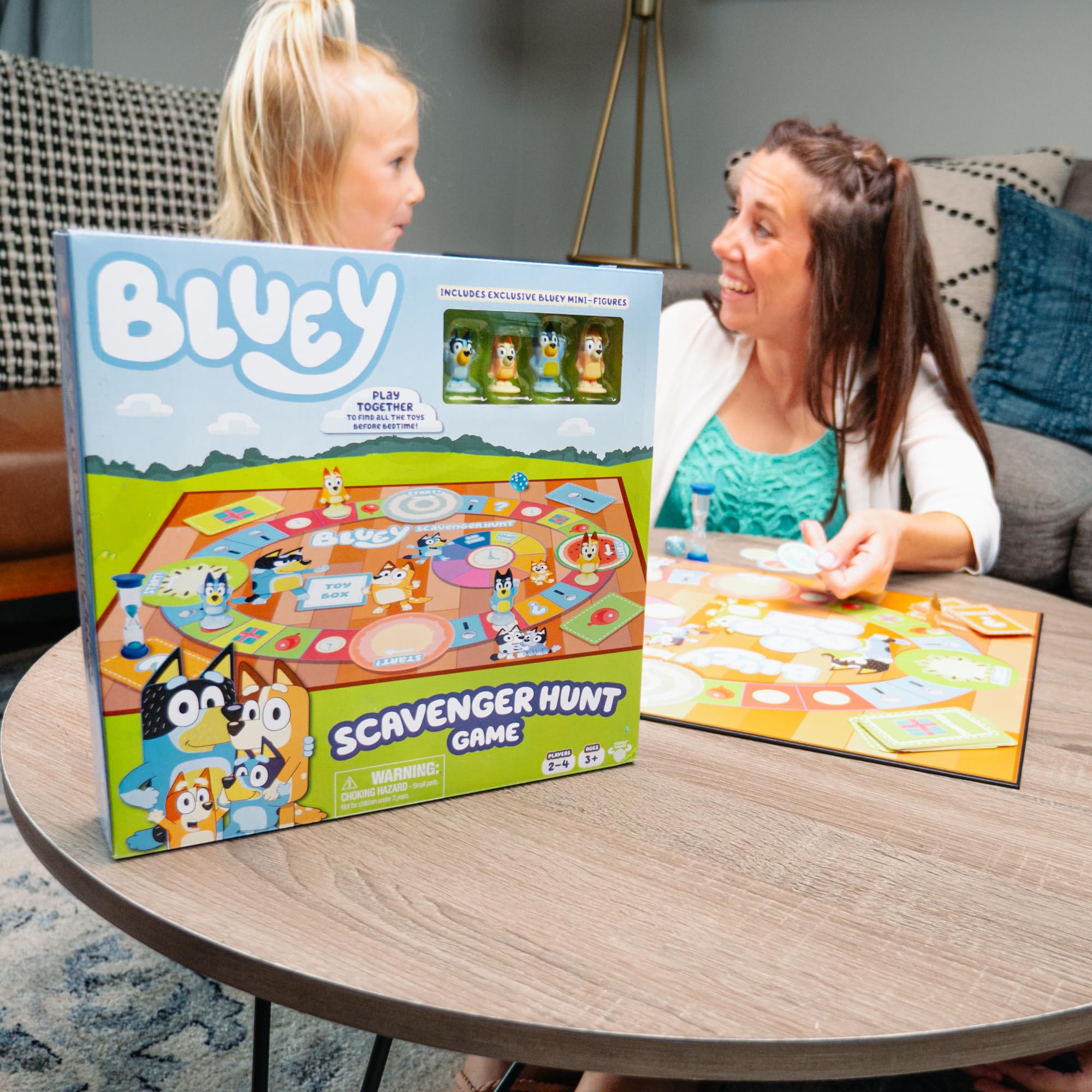 Bluey Gra Scavenger Hunt planszowa dla rodziny i przyjaciół od 2 do 4 graczy 15 minut