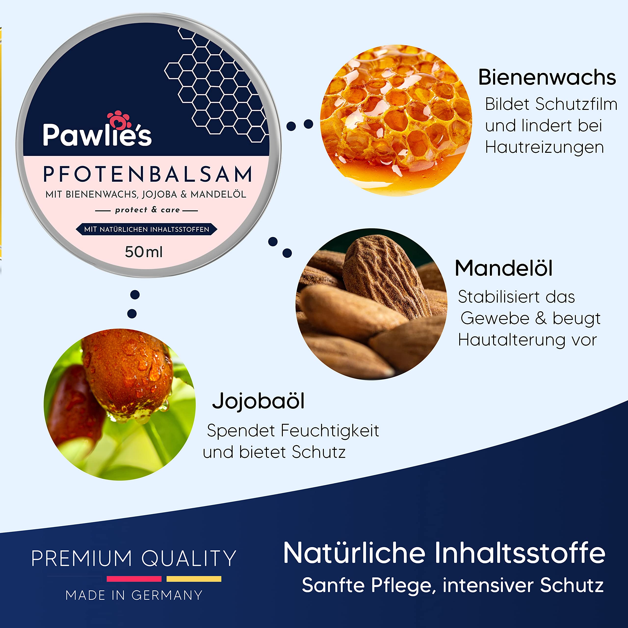 Pawlie's Paw Balm for Dogs & Cats - Gentle Healing - Paw Protection with Beeswax & Jojoba Oil - Paw Cream - Paw Ointment - Image 2