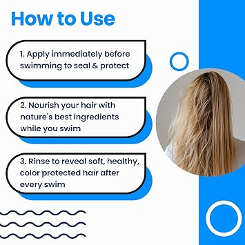 AQUA GUARD Pre-Swim Hair Defense, Prevents Chlorine Damage | Softens & protects for blonder blondes, vibrant color, and manageable curls. UV protection, made in California