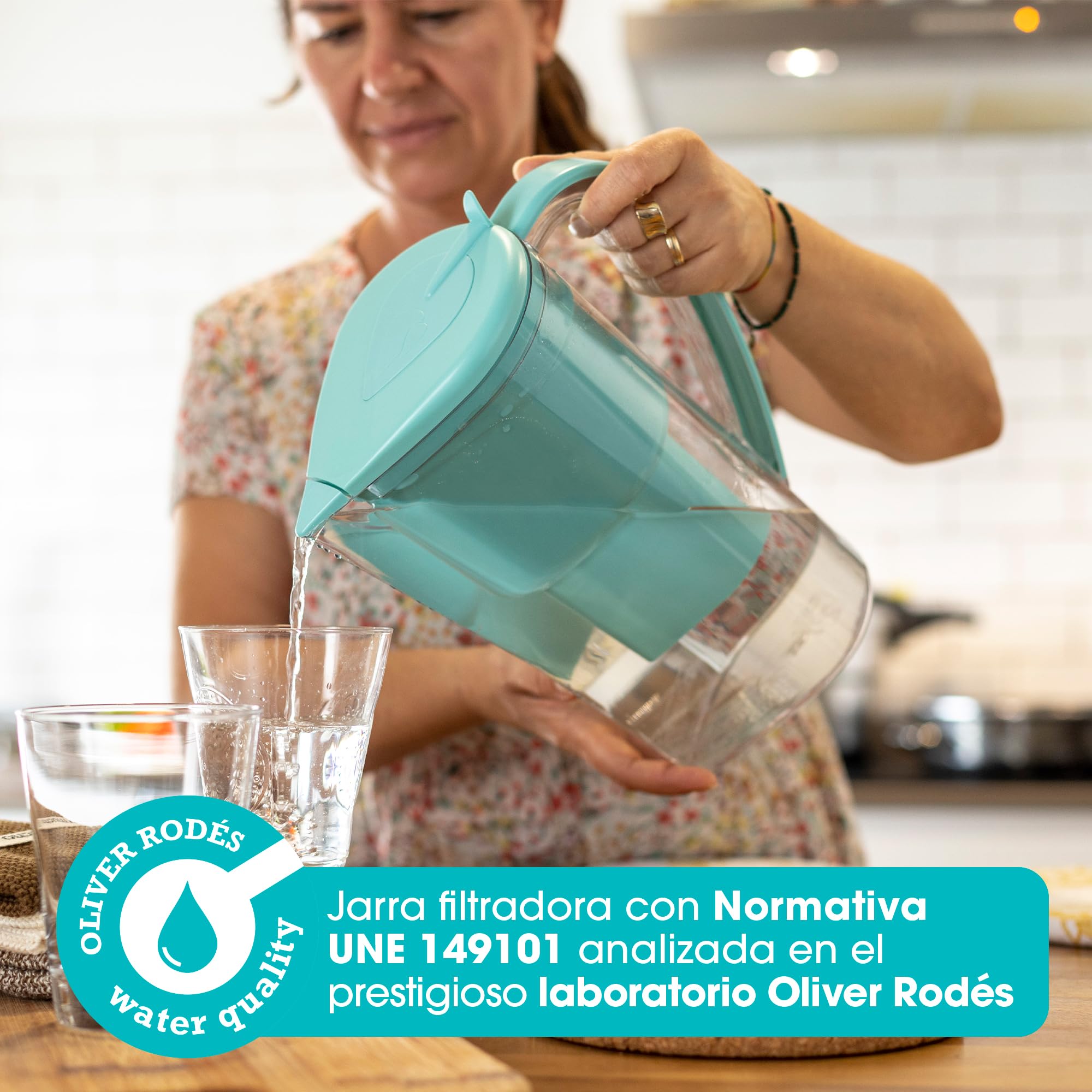 Jarra Filtradora de Agua Alkanatur Drops con Filtro - Depura + Hidrogena + Ioniza + Aporta Magnesio Elimina Metales + Bacterias - Normativa UNE 149101:2015 Capacidad 1.4L Libre de Tóxicos - ALKANATUR