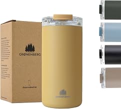 Groenenberg Thermal Mug 440 ml Coffee Mug to Go 100% Leak-Proof Keeps Warm for at least 4 Hours Coffee to Go Mug Made of Recycled Stainless Steel