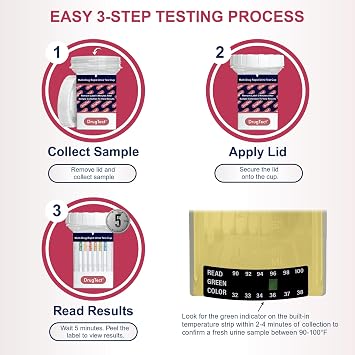 DrugTect 18 Panel Drug Test Cup - CLIA Waived Fentanyl - 50 Pack