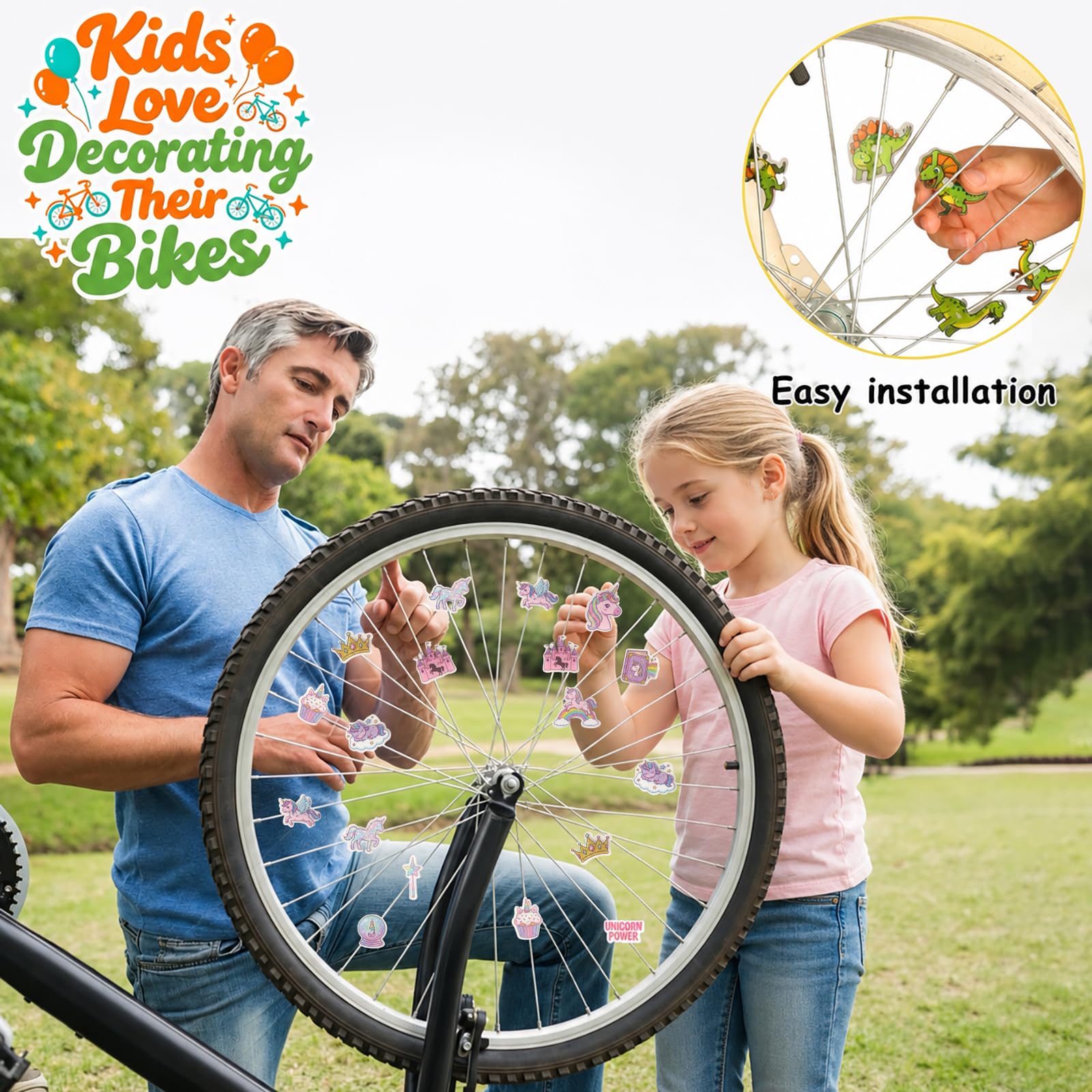Colorful Bike Spoke Decorations for Kids -3