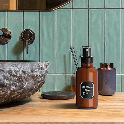 Miniatura 5 de Nevlers Paquete de 24 botellas de spray de vidrio ámbar de 4 onzas  Versátil botella de niebla fina como botellas de spray para el cabello, perfume