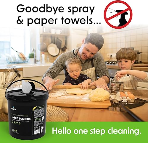 Miniatura 5 de Wipex Table Bussers - Toallitas de limpieza naturales - Vinagre de limpieza de múltiples superficies infundido en toallitas desinfectantes a base de