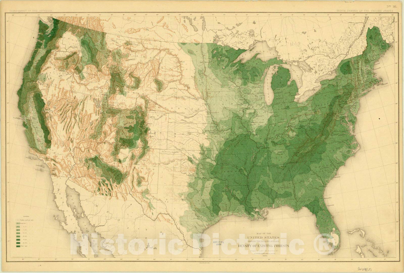 Amazon.com: Historic Pictoric Map : North America Forest Trees