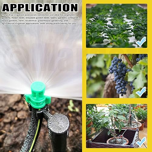Miniatura 7 de Kit de accesorios de conectores de púas de riego por goteo de 152 piezas para tubos de 14 pulgadas, incluye rociador atomizador de rociador