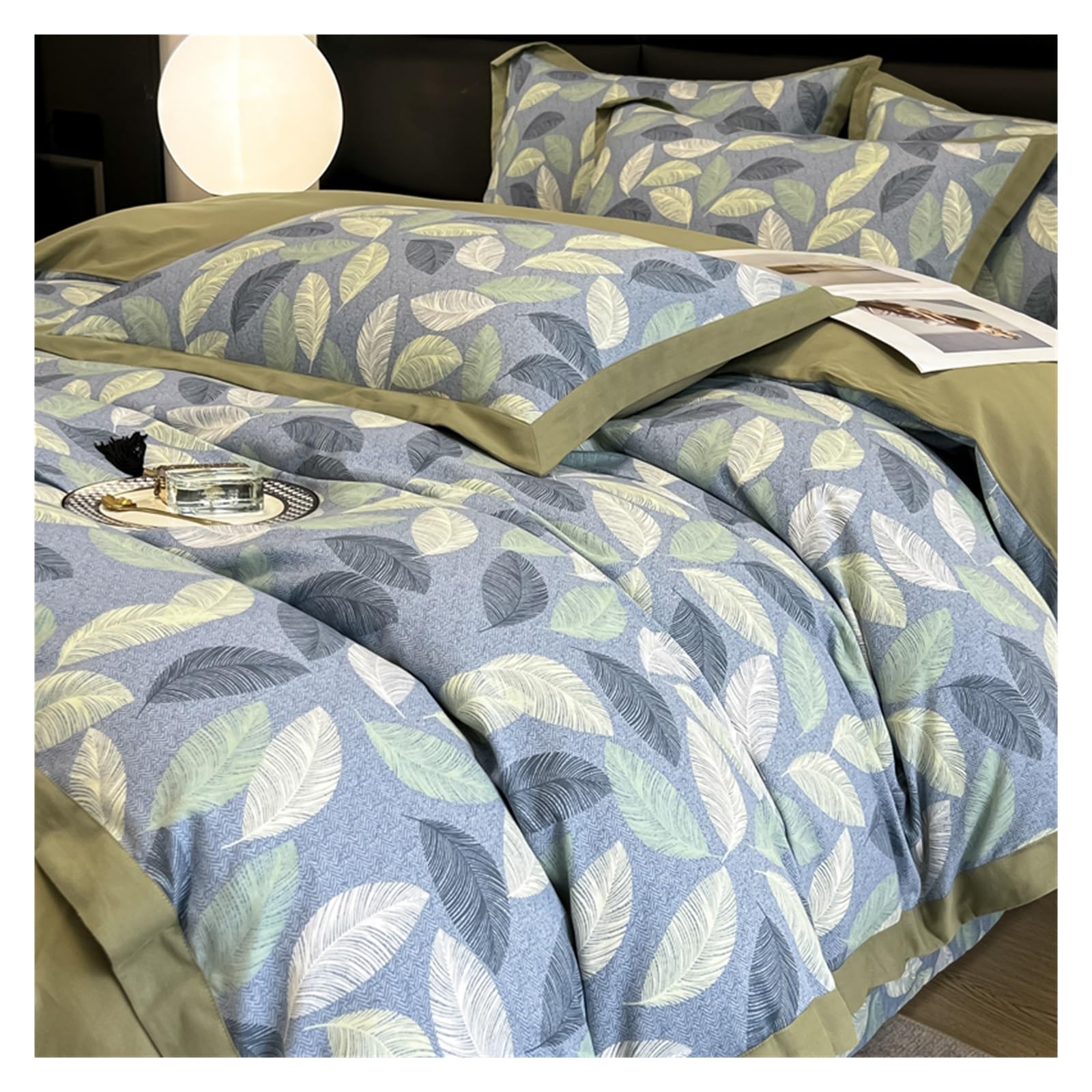 Parure de lit 100 % coton lavé durable supérieure au style vintage floral élégant