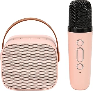 Bluetooth Speaker Microphone, Portable Karaoke Machine with Wireless Microphone, HiFI Stereo Handheld Karaoke Mics with Multi Sound Effects for Home KTV