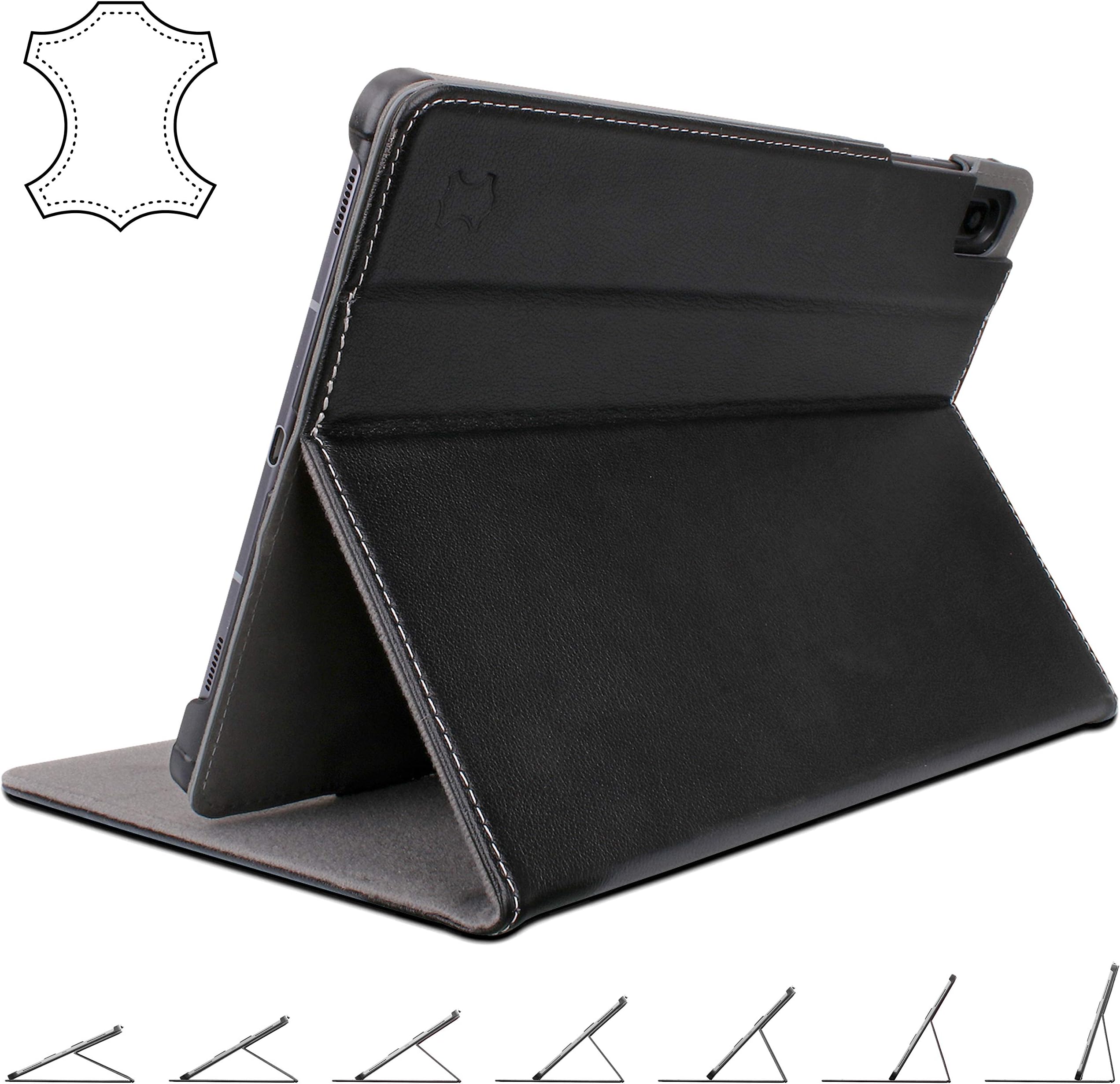 Galaxy Tab S6 Case Leather with S Pen Holder – Smart Book Cover with Secure Multi Angle Stand for 2019 Samsung