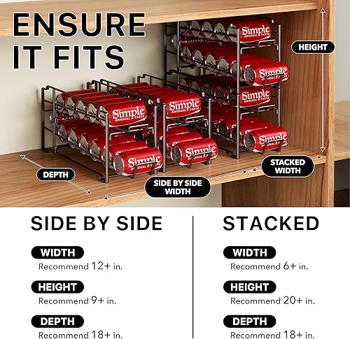 Miniatura 3 de Simple Houseware - Organizador de almacenamiento para latas de bebidas y soda, apilable, color bronce, paquete de 2