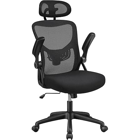 Sedia Ufficio Yaheetech Ergonomica - Girevole, Regolabile, Supporto Lombare, Braccioli, Portata 136 Kg, Nera