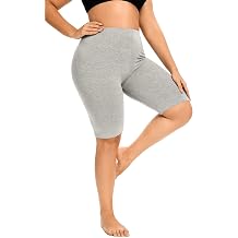 ELISS Plus Size Slip Shorts for Women Half Mid Thigh Legging Soft Stretchy Lace Shorts for Underdress/Skirt 1X-4X