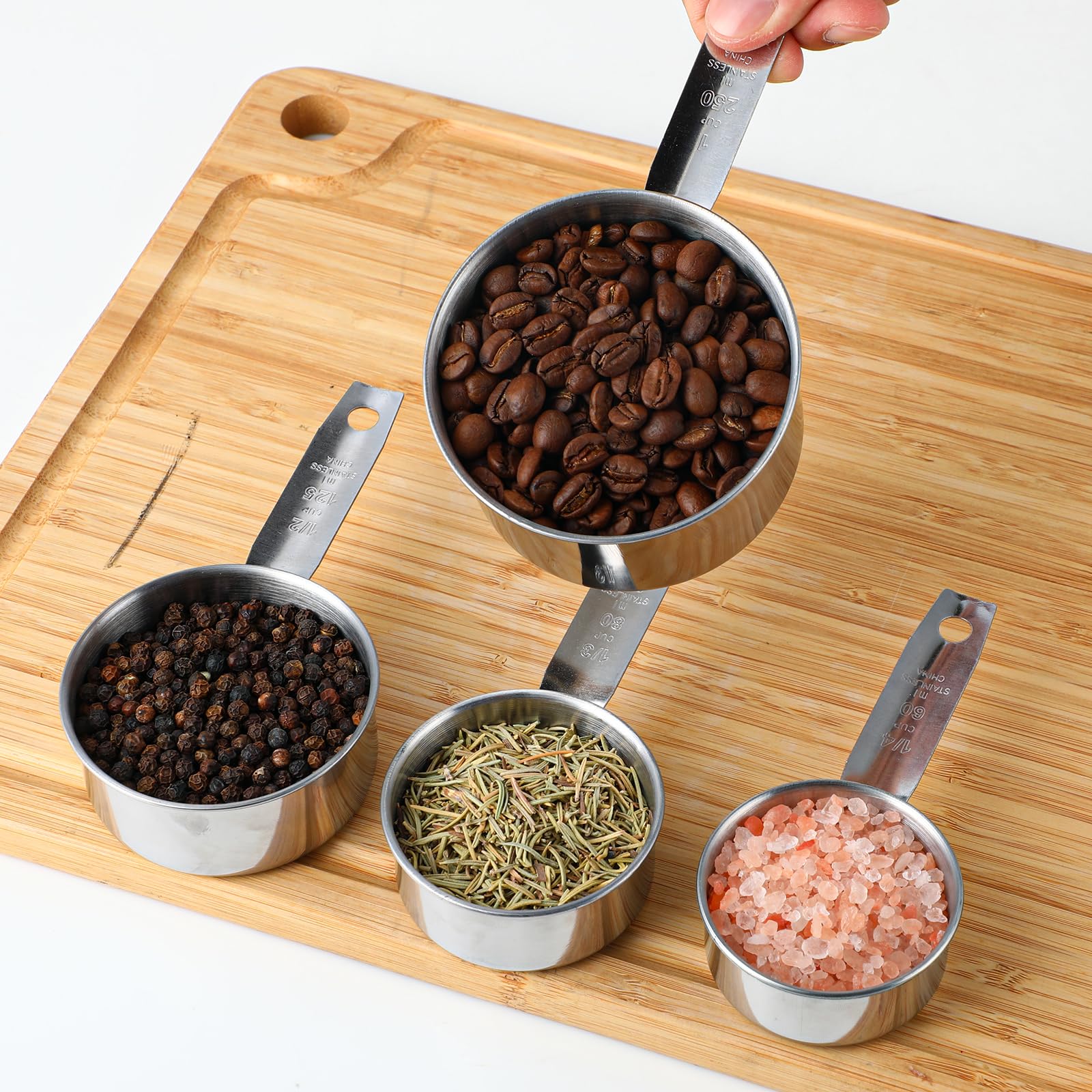 Ensemble De Tasses Et Cuillères à Mesurer En Acier Inoxydable