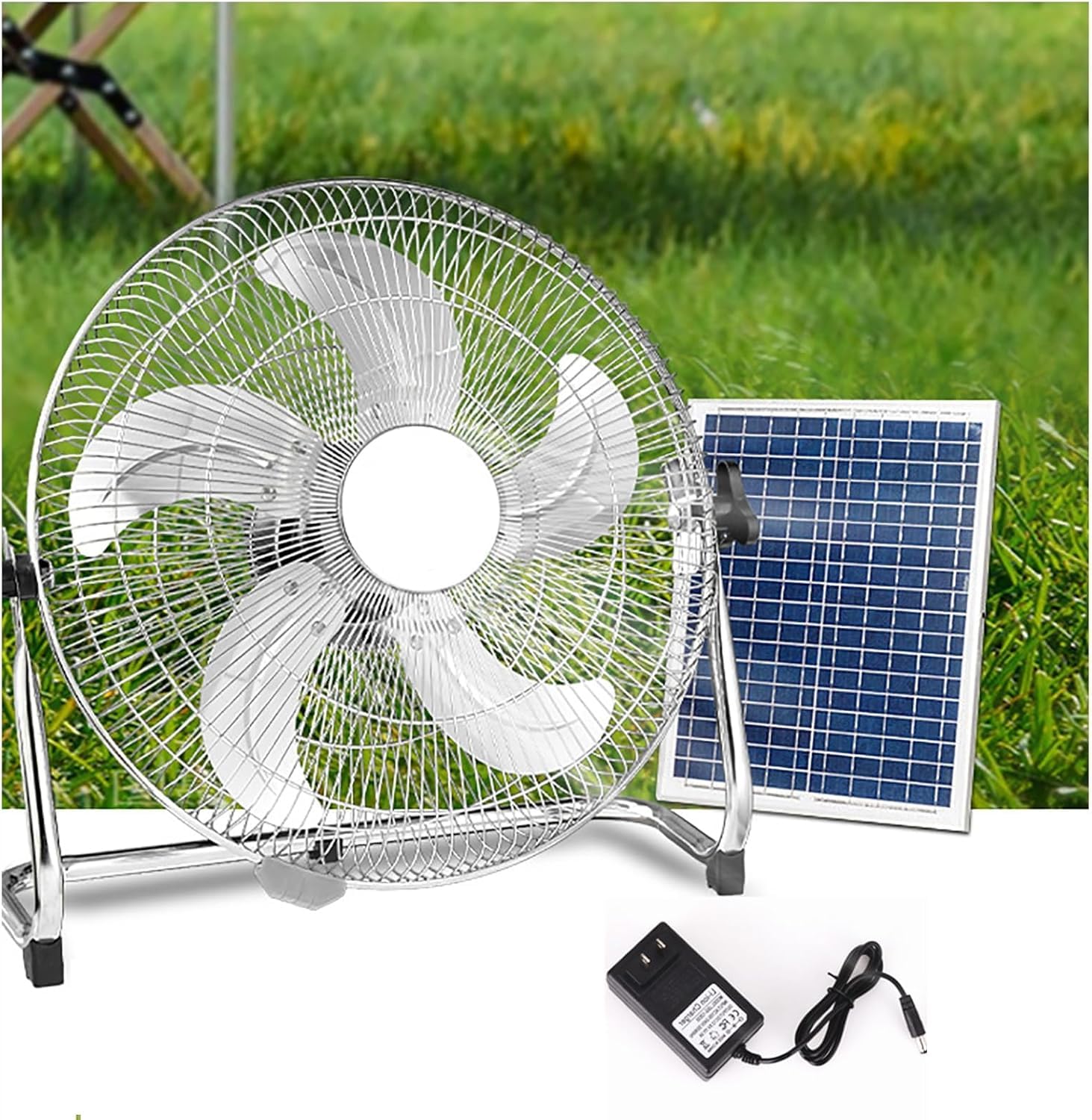 Ventilateur solaire pour serre agricole et chalet de jardin en finition Silver