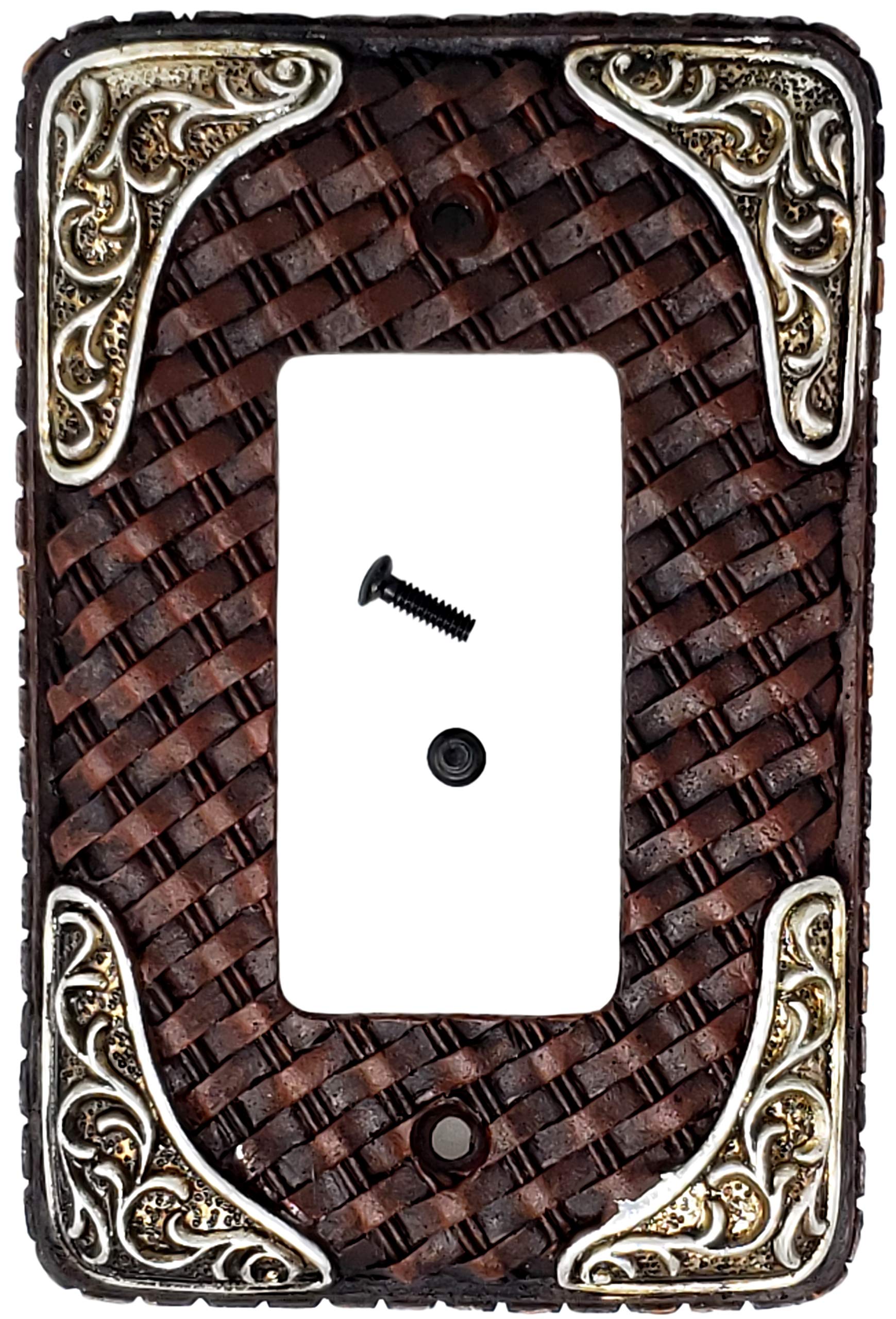 LEATHER SINGLE ROCKER SWITCH PLATE COVER