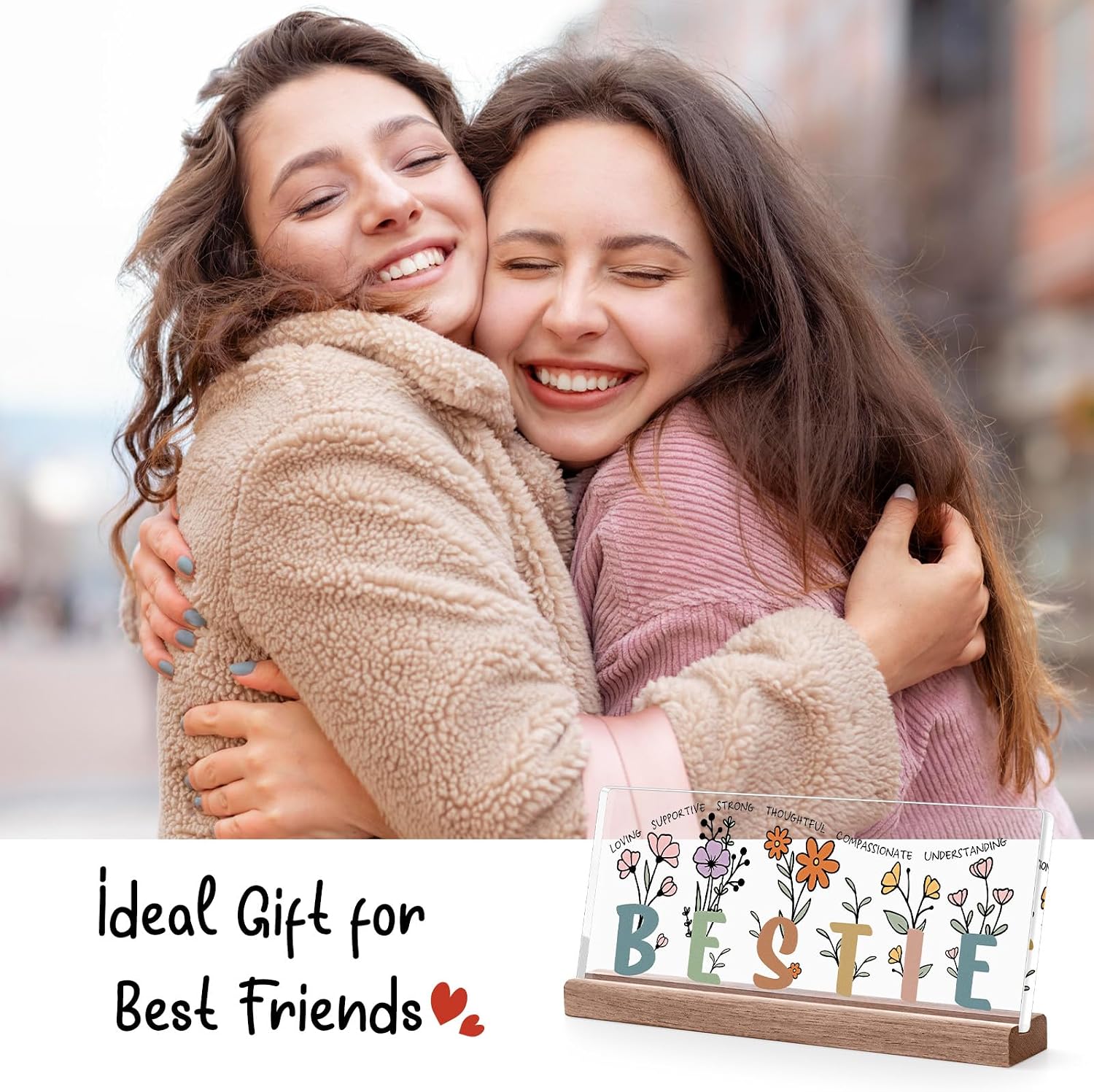 Best Friend Birthday Gifts for Women - Friendship Gifts for Women Galentines Gift for Her, Work Bestie, BFF, Soul Sister, Bestfriend Acrylic Desk Decor image 4