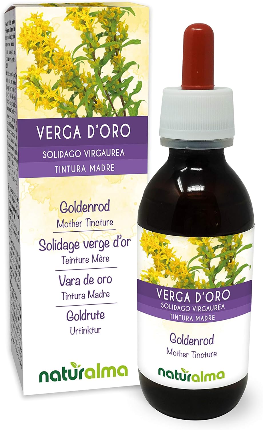 Goldenrod (Solidago virgaurea) herb with Flowers AlcoholFree Mother Tincture Naturalma Liquid
