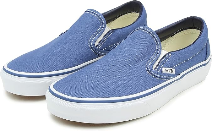 navy blue vans slip ons