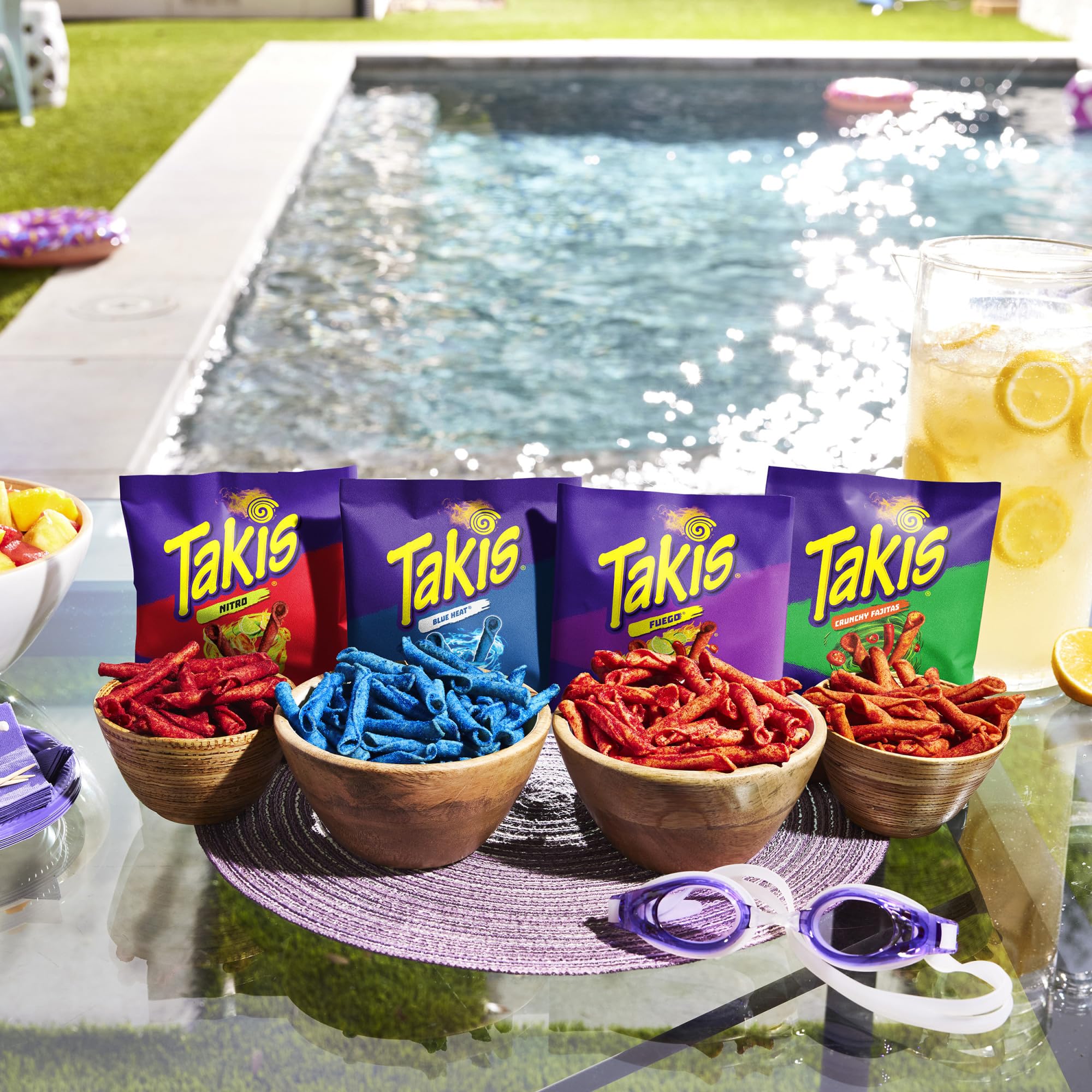 Takis Paquete variado de 18 unidades/1 onza, chips de tortilla enrollados mixtos de sabores surtidos, (5) Fuego 1 onza, (5) Blue Heat 28.3 g, (4) Nitro 28.3 g, (4) fajitas crujientes de 28.3 g
