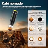 VHV Portable Travel Coffee Machine, 3 in 1 Fast Heating Portable Coffee Maker, 12V Self-Heating 4-6 Minutes, Large Capsules, Ground Coffee, for Camping, Office, Home, Car (Black) - 2