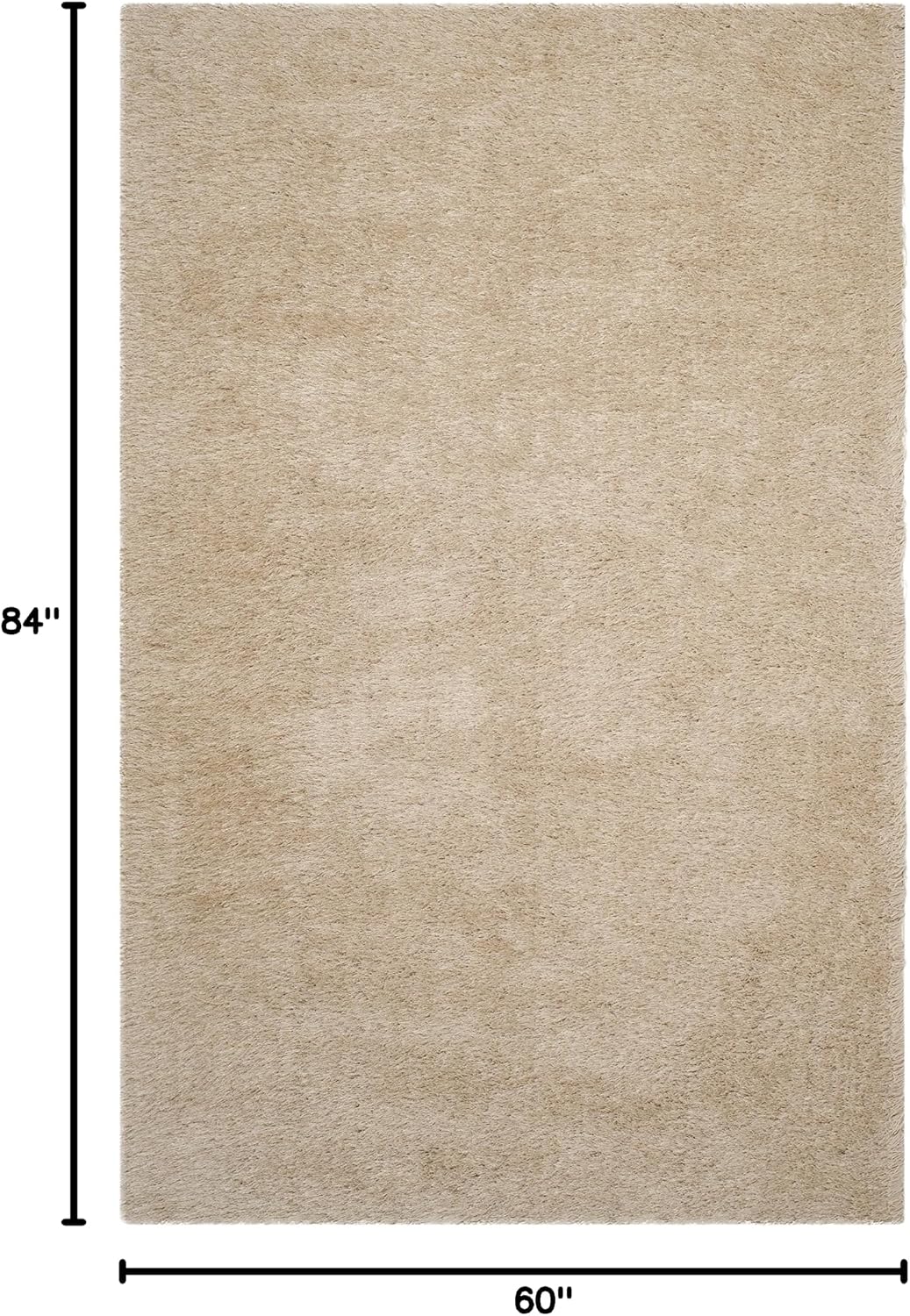 SAFAVIEH Venice Shag Collection Area Rug - 5' x 7', Champagne, Handmade Glam, 3-inch Thick Ideal for High Traffic Areas in Living Room, Bedroom (SG256C)
