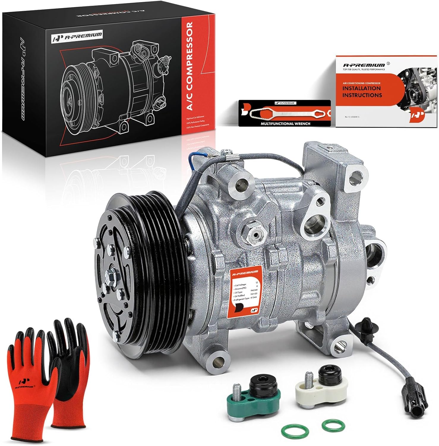 A-Premium Air Conditioner AC Compressor with Clutch Compatible with Honda Fit 2015 2016 2017 2018