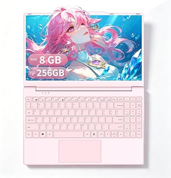 14" IPS-FHD-Laptop, N5059 up to 2.9 GHz, 16GB DDR4 RAM, Up to 1TB NVMe SSD, FHD IPS Display, Webcam Privacy Shutter, Wi-Fi- Pastel Pink, Win 11, Multi-Ports Lightweight16GB RAM+256GB SSD