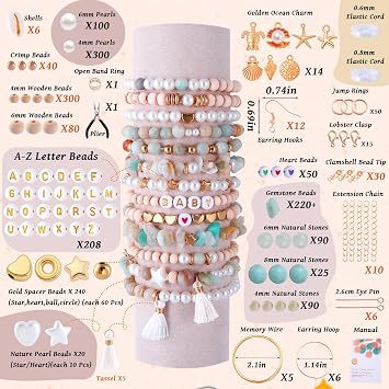 Wurosi 1927PCS Jewelry Making Supplies Kit for Adults,Natural Stone Beads