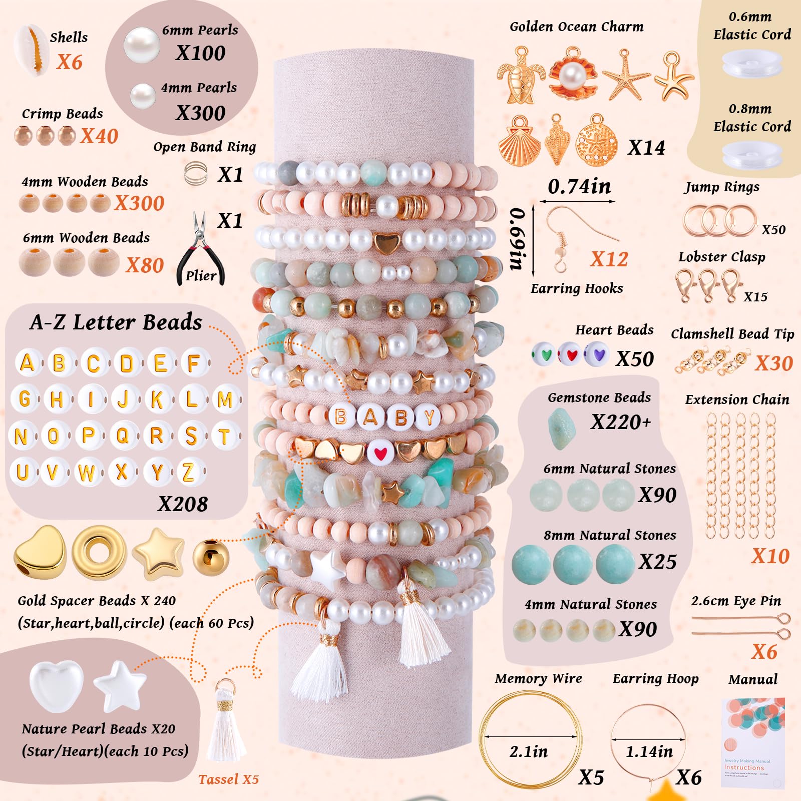 Jewelry Making Kit - Natural Stone Beads -2 Jewelry Making Kit - Natural Stone Beads -2