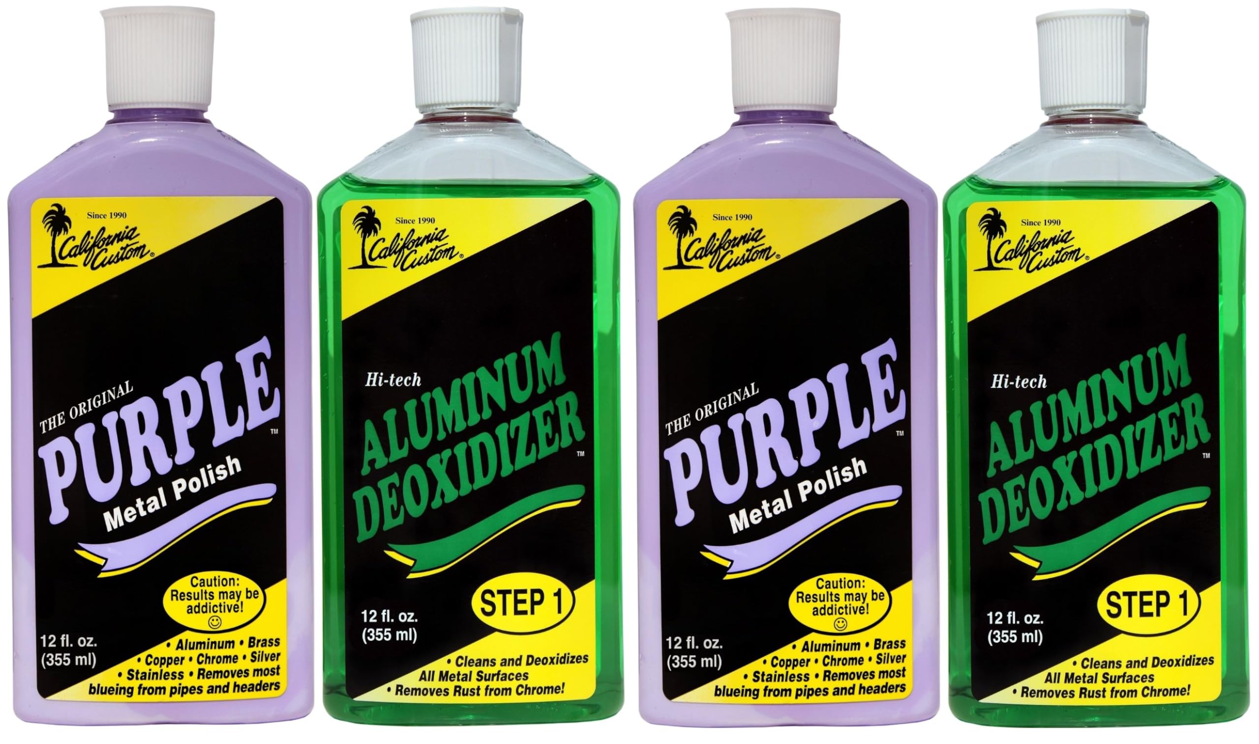 CALIFORNIA CUSTOM – Purple Metal Polish & Aluminum Deoxidizer Kit, Great for Aluminum, Brass, Copper, Chrome, Silver, Stainless and Gold - 2 Sets