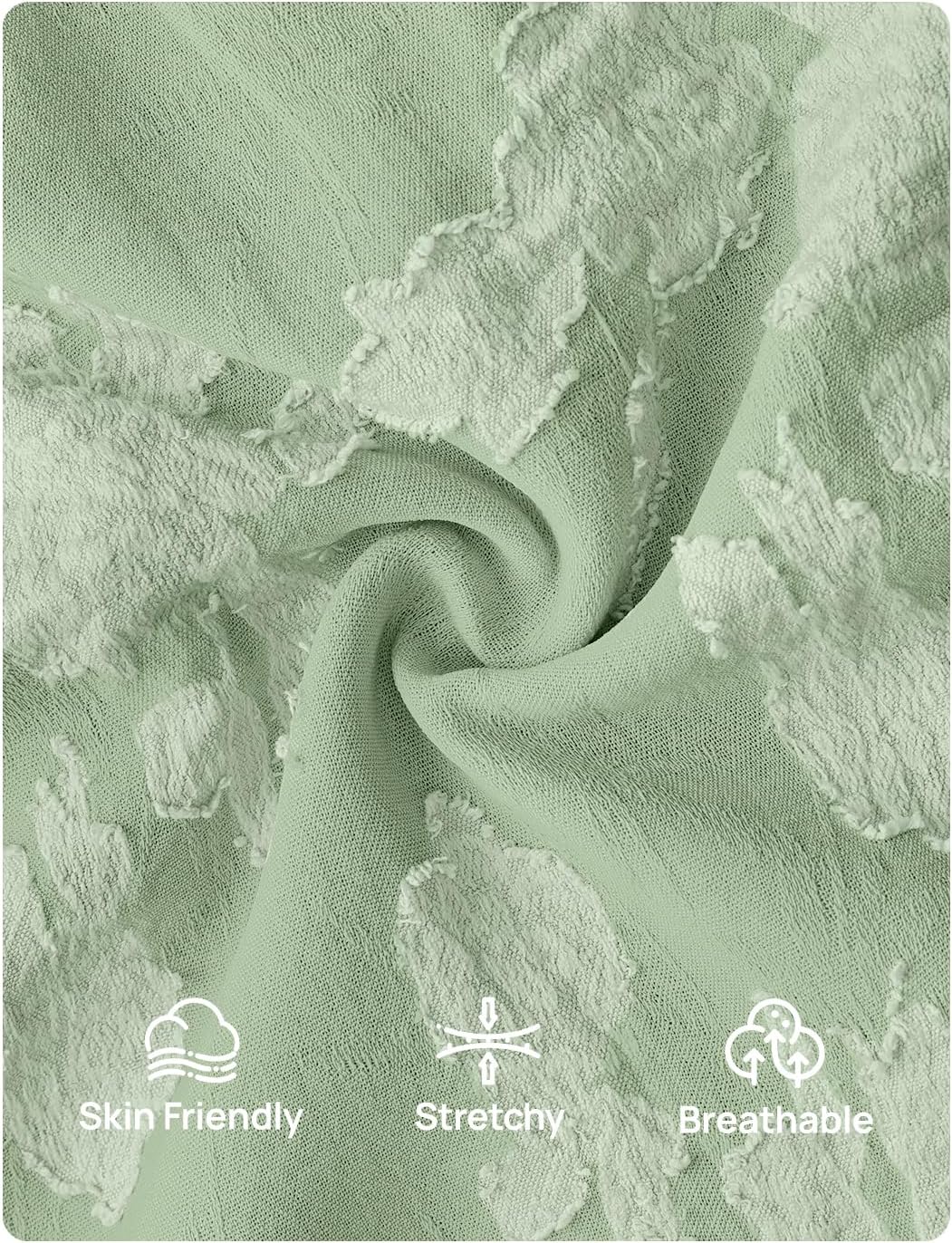 ZESICA Women's 2026 Spring Floral Midi Dress Long Sleeve Smocked Flowy Long Wedding Guest Vacation Dresses - Image 5