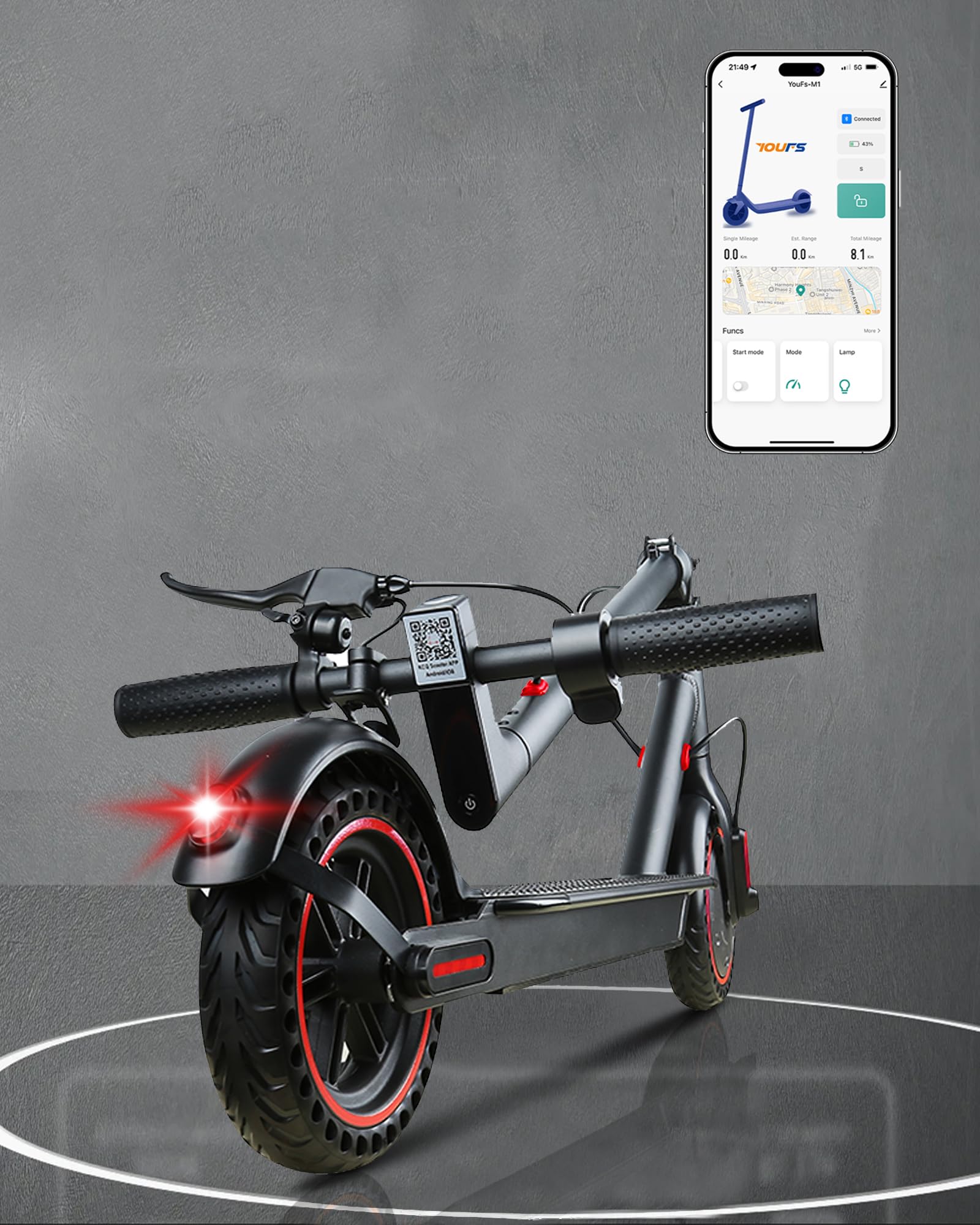 Electric Scooter for Adults, Powerful 350W E-Scooter, Max 19 Mph & 19-23 Miles Range Scooters, Folding Scooters with 8.5