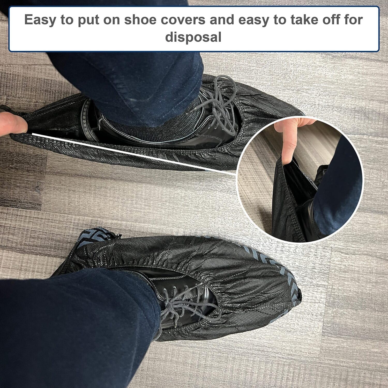 FancyStyle 1000 Pack Shoe Covers Black Disposable Boot & Shoe Covers Reusable Premium Durable Booties with Non Slip Treads for Indoors Outdoors