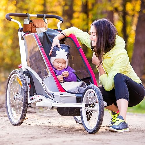 Miniatura 4 de Beliiyely Organizador de cochecito con soporte para tazas, bolsillo para toallitas y bolsa para teléfono, accesorios para bolsa de cochecito y
