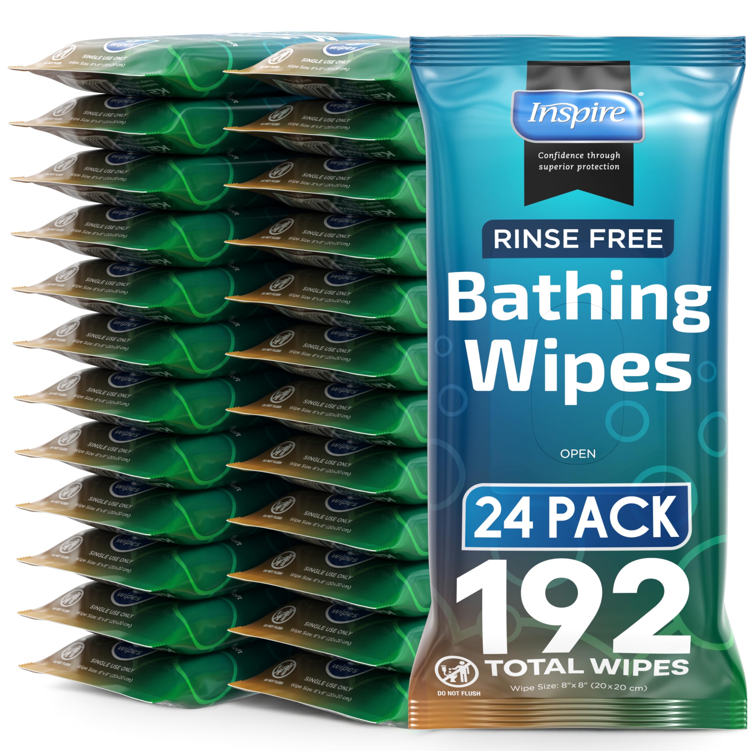 Body Wipes for adults bathing no rinse Adult Wash Cloths Extra Large Bathing Wipes for Incontinence 8x 8
