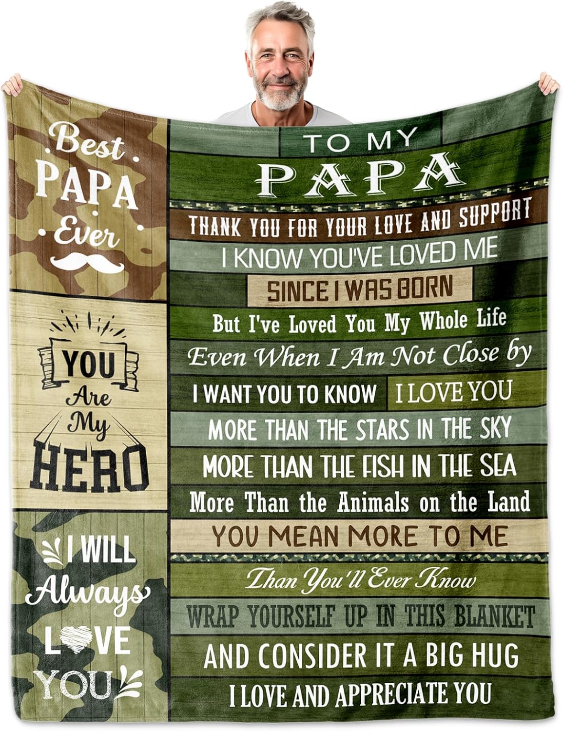 Gifts for Papa, Papa Gifts Blanket 60"x50", Papas Gifts from Grandkids, Papa's Birthday Gift, Papa's Gift Ideas for Father's Day Christmas Valentines Day, to My Papas Throw Blanket