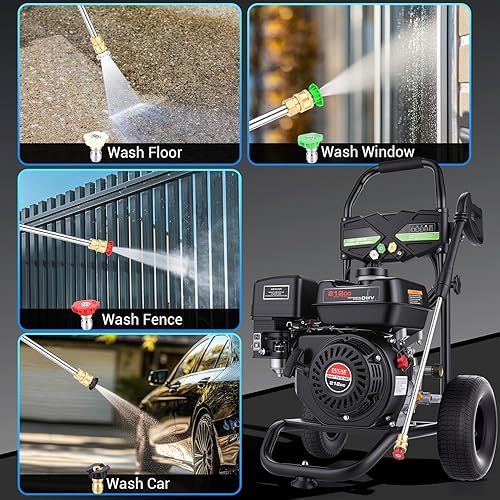Miniatura 7 de Lavadora a presión a gas 4200 PSI Lavadora a gas 4.0 GPM 212CC Lavadora de alta presión comercial, con pistola rociadora y varita de extensión, 5
