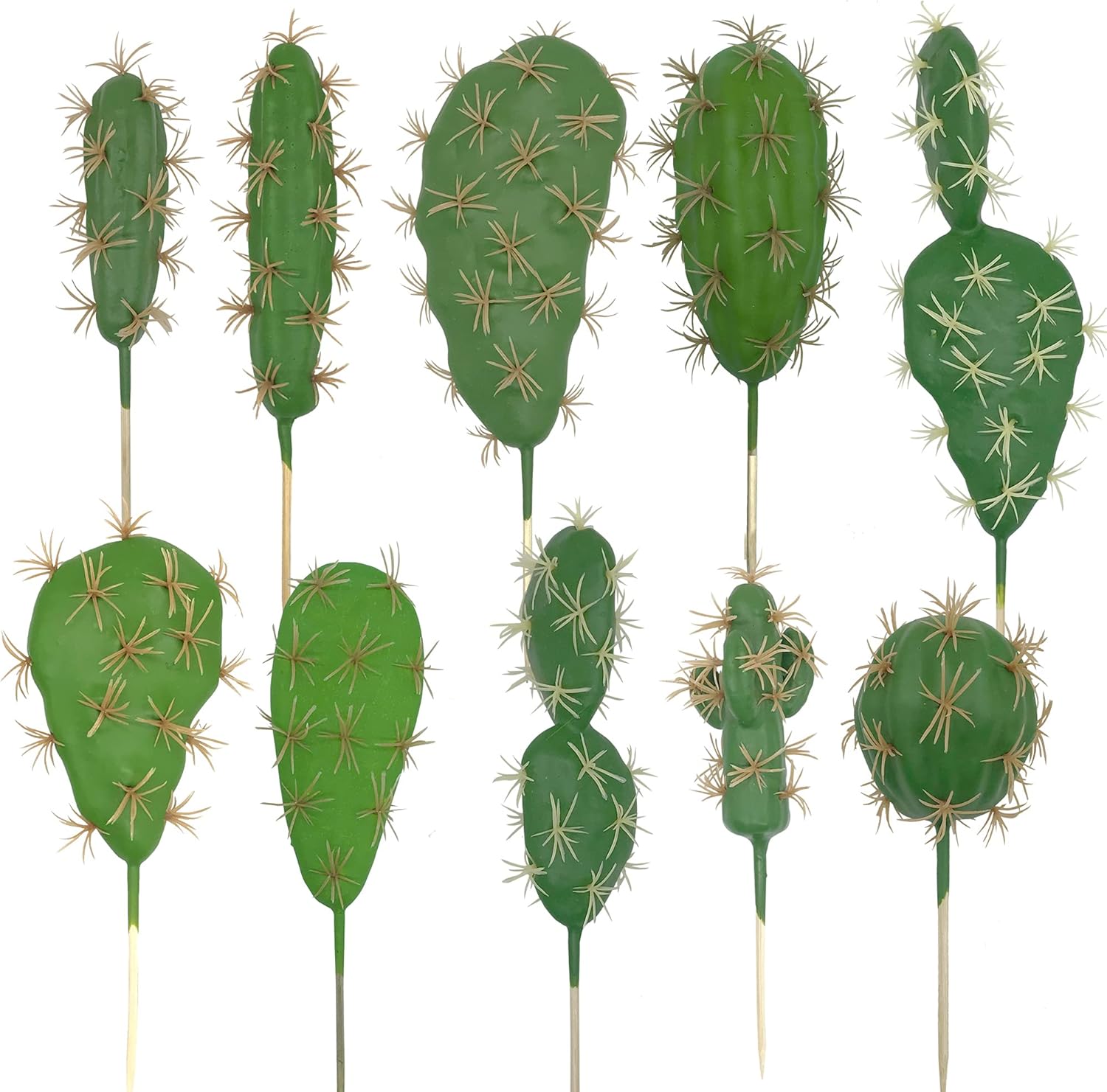 Woohome 10 PCS Faux Fake Succulents Artificial Cactus Decor Faux Cactus Cacti Plant