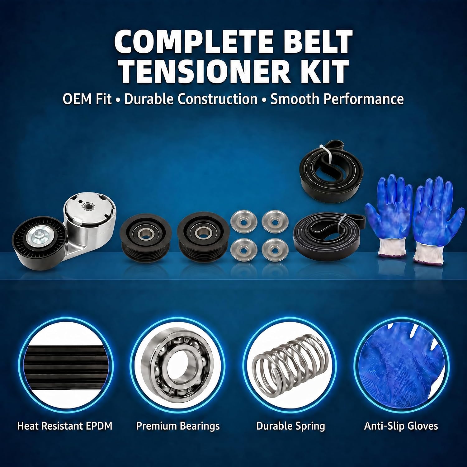 Serpentine Belt Tensioner & Idler Pulley Kit with 2 Belts for Maserati Ghibli, Levante, Quattroporte S Q4 3.0L V6 2014–2022 – OEM Fit, Replace 278940 278950 286570 243857