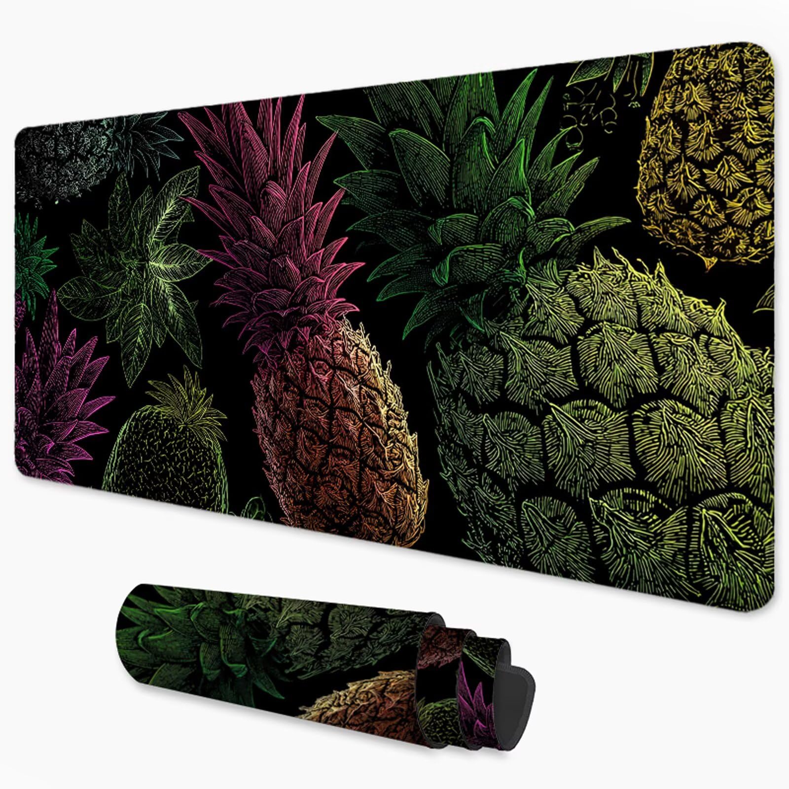 Kolorowa podkładka pod mysz XXL 1200 x 600 mm owocowa podkładka pod mysz na biurko z wodoodporną powierzchnią i antypoślizgową podstawą, podkładka pod mysz do biura, komputera, poprawia dokładność i