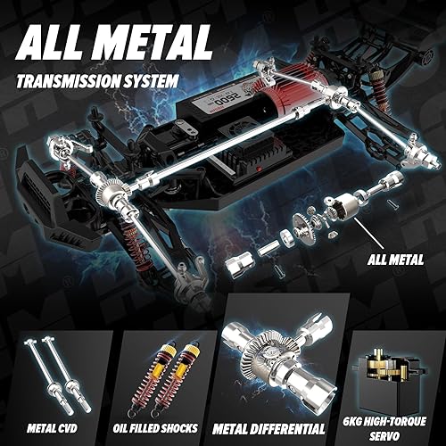 Miniatura 6 de Hosim Autos RC todoterreno de 110 rápidos 42.3 mih, auto eléctrico RTR sin escobillas para adultos, auto de control remoto de alta velocidad, camión