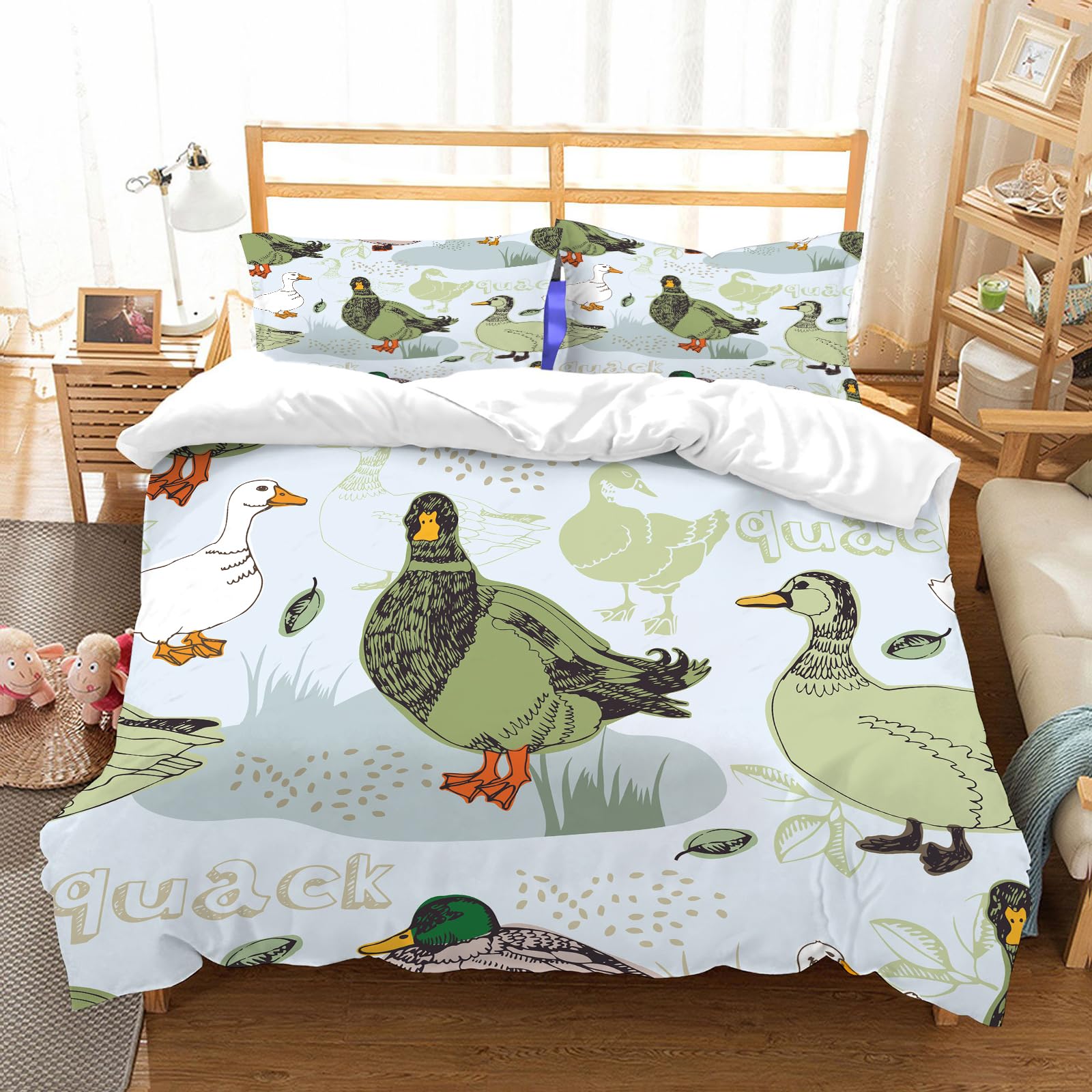 Linge de lit 100% microfibres haute qualité motif canard grand confort 228x264