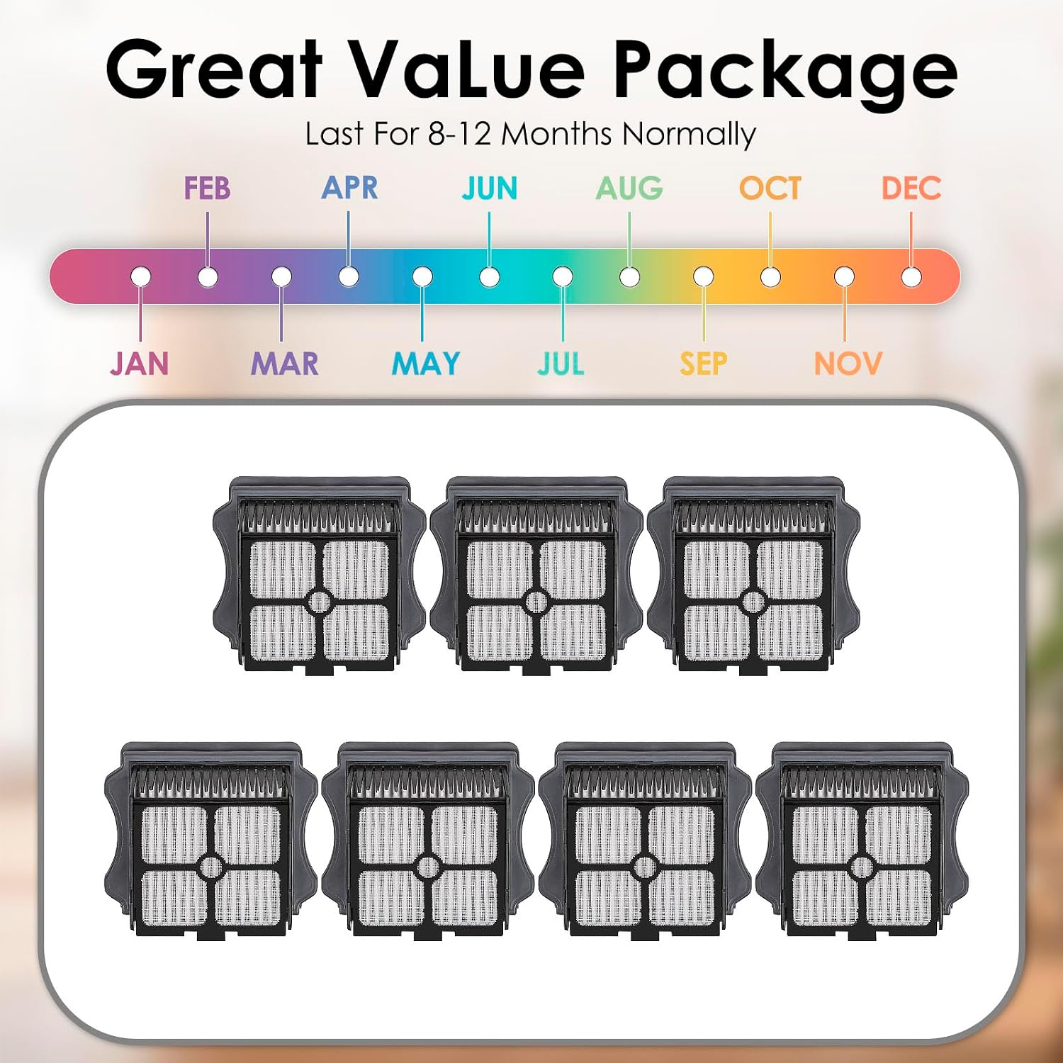 (7 Pack) Floor One S3 Replacement HEPA Filters Compatible with Tineco iFloor 3/ Floor One S3/ Floor One S5/ Floor One S5 Pro 2, Cordless Wet Dry Vacuum Cleaner, Replacement Kit, Accessories Kit image 2