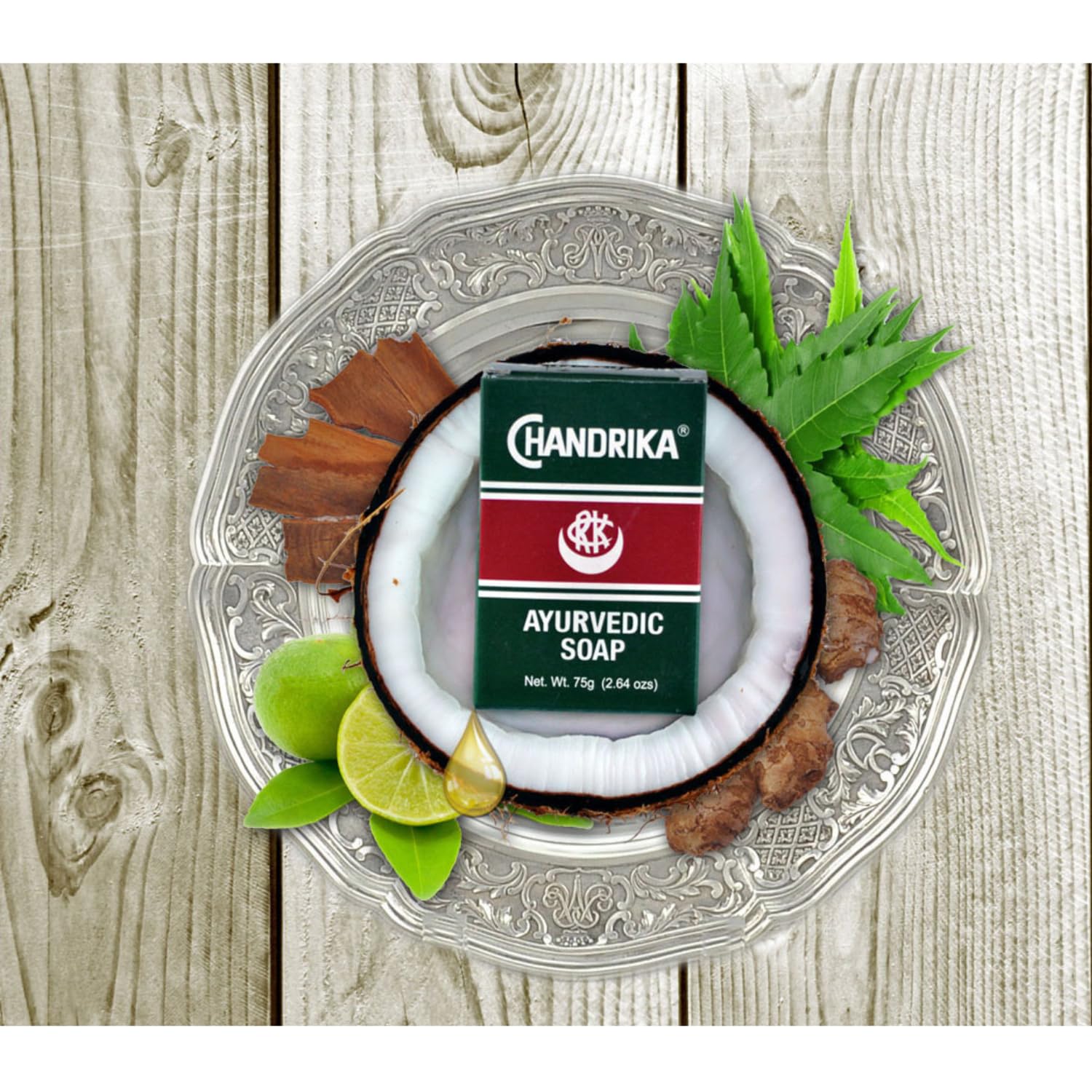 Chandrika Soap Ayurvedic Herbal And Vegetable Oil Soap - 2.64 Oz - Case Of 10