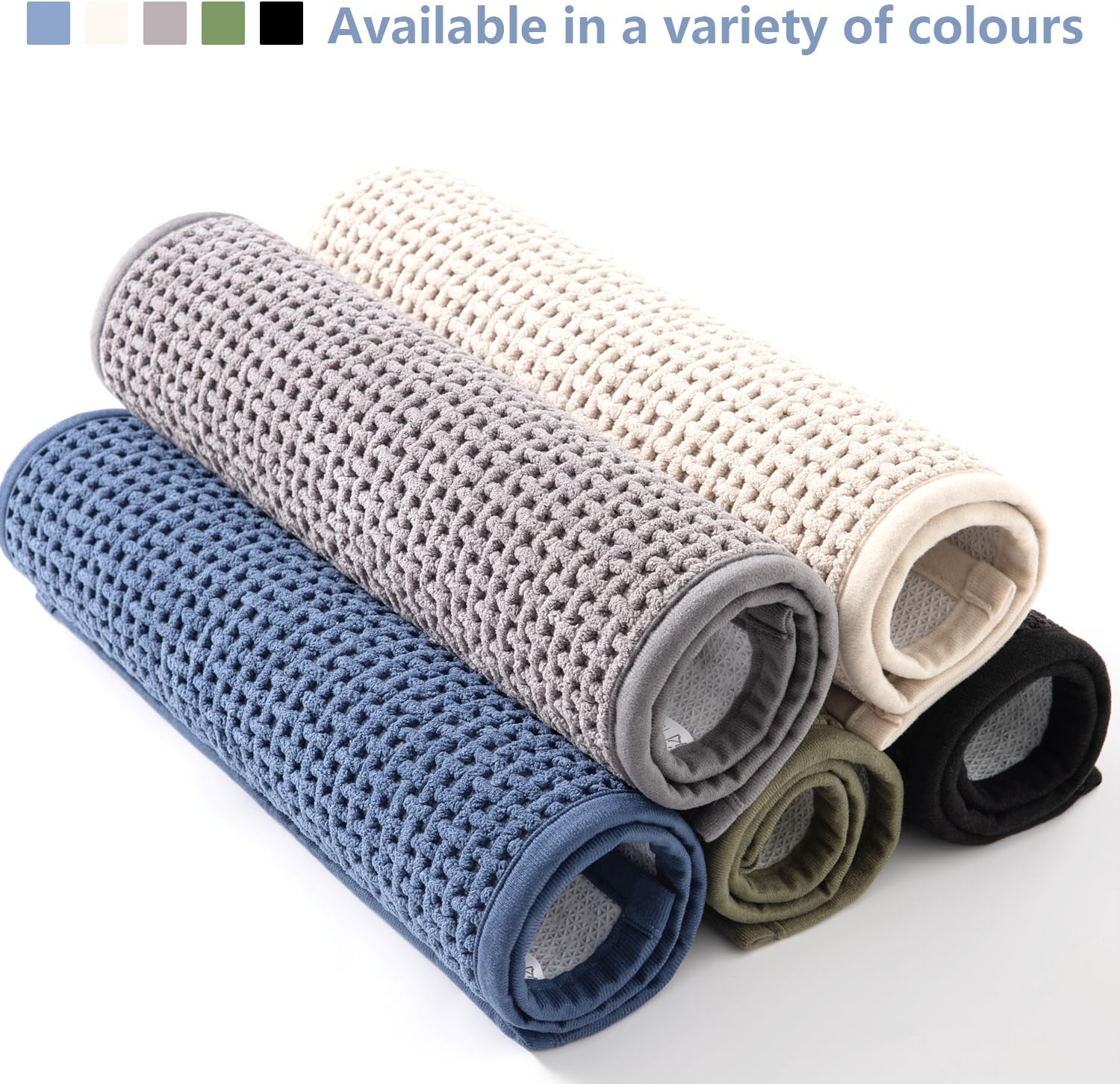 Bathroom Rugs Non Slip Washable, Super Absorbent Thin Bath Mat for Small Quick Dry Low Pile Bathroom Rug, (Khaki, 47″x20″)