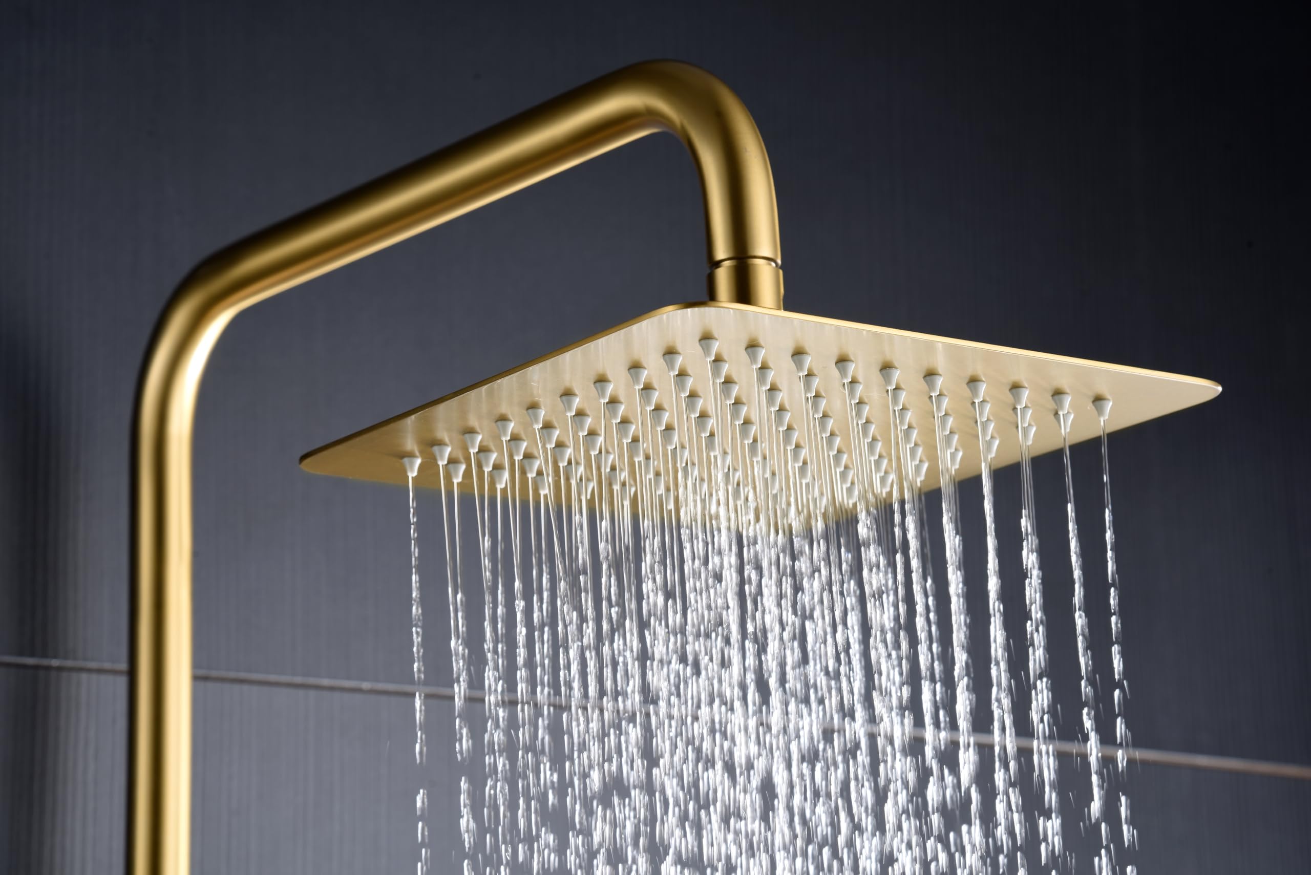 MICE - Conjunto barra de ducha termostatico grifería de baño - Columna de ducha para agua caliente y frio Oro Cepillado BTAR025/OC