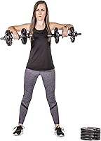 Vista 6 de The Step Fitness Adjustable Dumbbell Set or Barbell Weight Set, 35-60 lbs, with Collars, and Weights