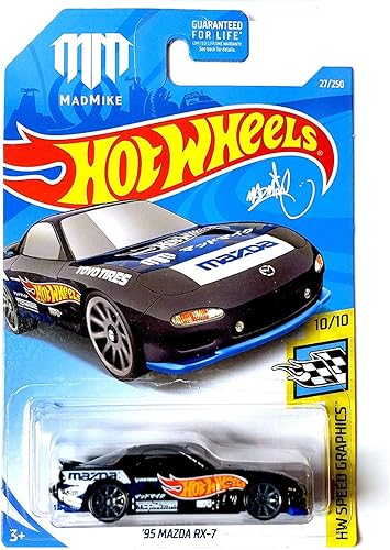 Hot Wheels Gráficos de velocidad MAD Mike HW 2019 - Mazda RX-7 '95