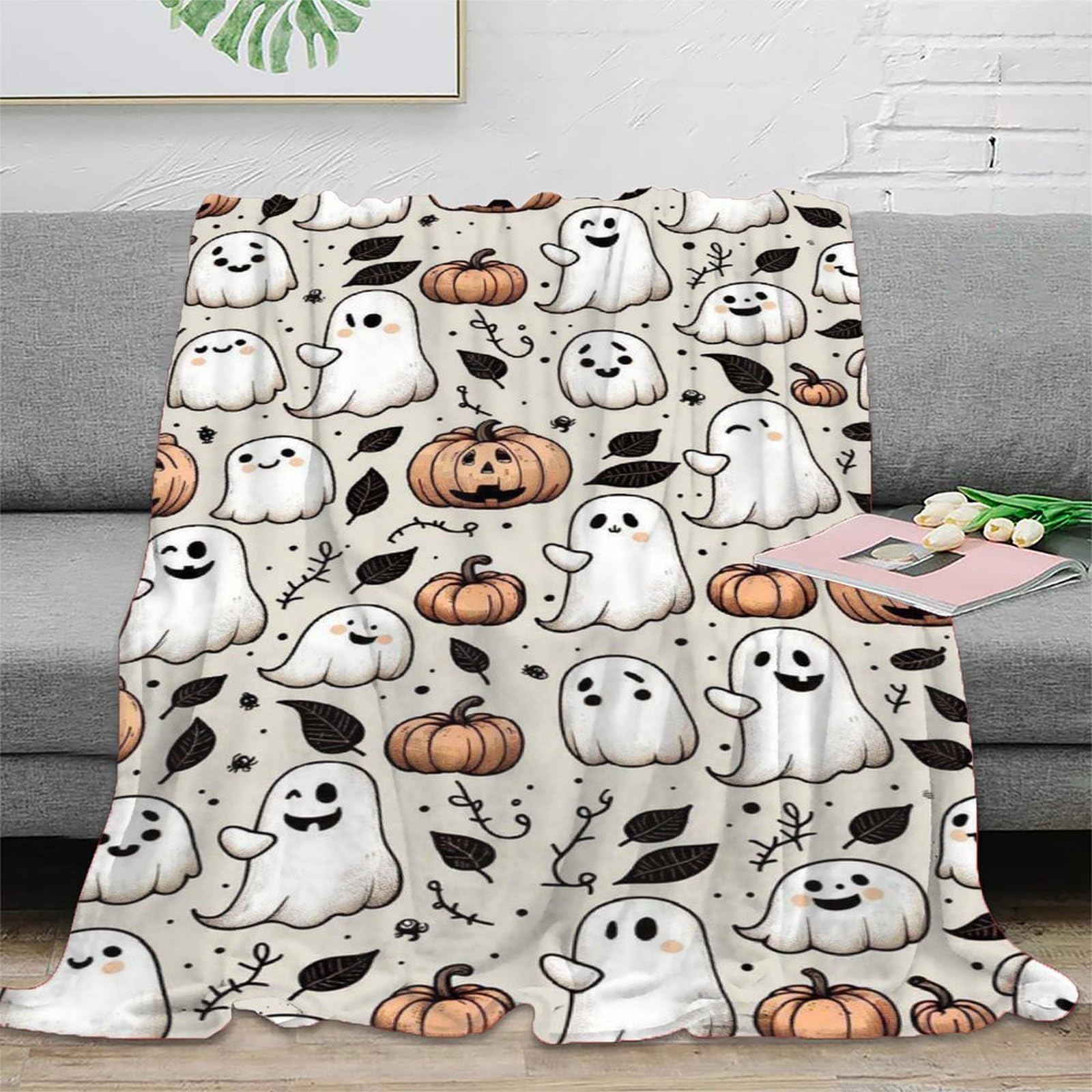 Couverture Halloween douce jeté de canapé 150x200 microfibre dessin animé